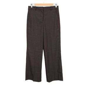 NWT J.Crew Factory Remy Full-Length Wide-Leg Pant Brown Black Burgundy Plaid 4